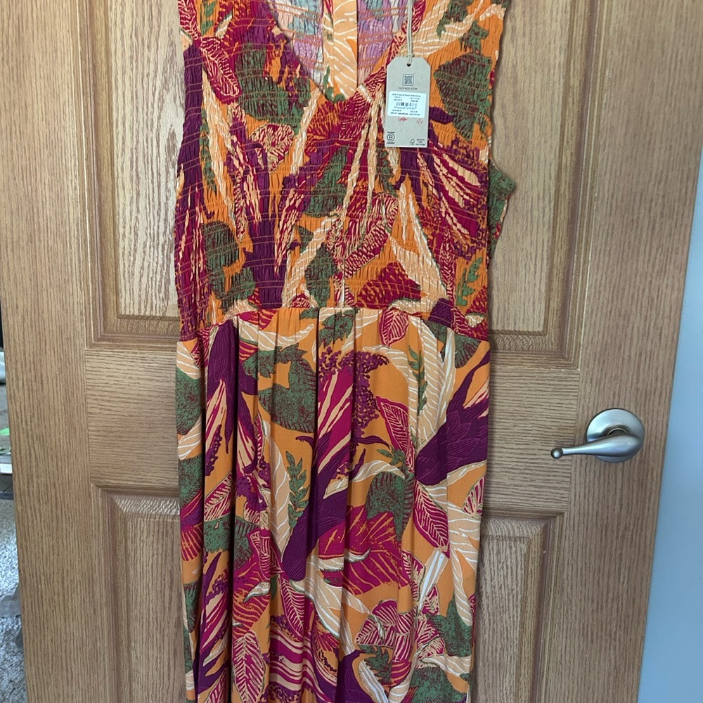 Fat Face Multicolor Tropical Maxi Dress- 12R- New
